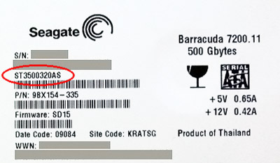 Záchrana dát z pevných diskov Seagate a Maxtor: etiketa HDD